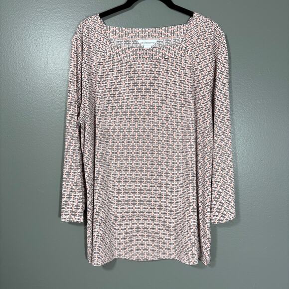 Liz Claiborne Women's Pink Retro Glam Square Neck Blouse - Size XL - Corpcore - Picture 1 of 6